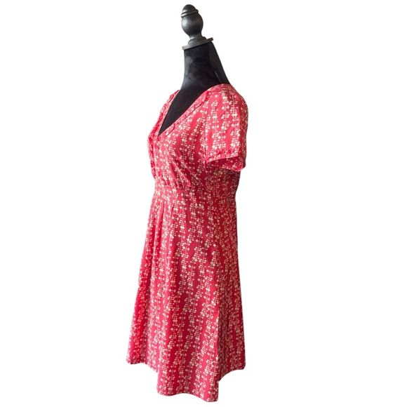 Women's Fossil Dress Size M Red Short Sleeve peasant vintage inspired spring - Picture 3 of 10